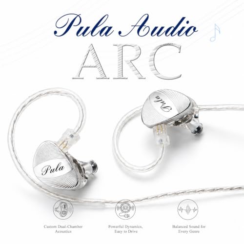 Pula ARC IEM Wired Earbuds, 10mm PET Dynamic Driver In Ear Monitor, 3.5mm | wired in-ear monitors, aluminum faceplate, balanced tuning and clear vocals, detachable 2-pin cable, music, travel, gaming