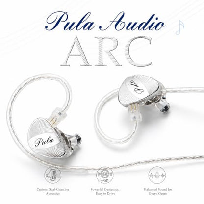 Pula ARC IEM Wired Earbuds, 10mm PET Dynamic Driver In Ear Monitor, 3.5mm | wired in-ear monitors, aluminum faceplate, balanced tuning and clear vocals, detachable 2-pin cable, music, travel, gaming