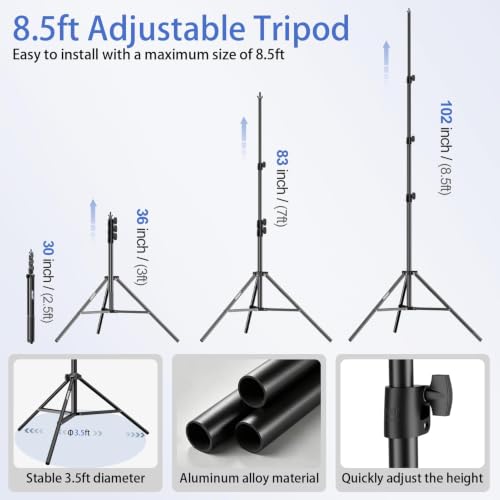 EMART Photo Backdrop Stand, 8.5x10ft Back Drop Stand for Party, Photography | Banner Holder with 6Clamps&Clips, 2Sandbags,Square Backdrop Stand for Wedding, Baby Shower, Events Dectoration, Exhibition - size: 8.5x10ft