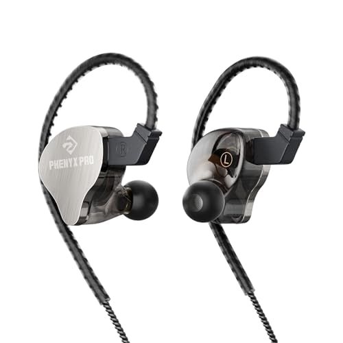 Phenyx Pro Hybrid Dual Driver in-Ear Monitor Earphones PME-20 | Noise-Isolating Stereo IEM, Detachable 2-Pin Cable, Tangle-Free Design, Singers, Musicians, Gaming