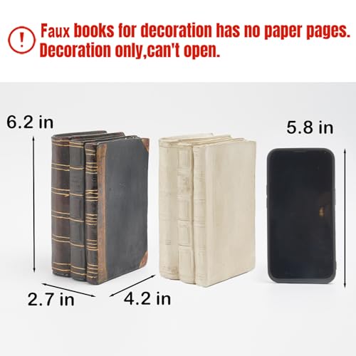 Decorative Books Coffee Table Books Decor - Resin Retro Classical Fake Decorative Books Set of 3 for Living Room, Office, Mantle Shelves Decor 4.2 * 2.7 * 6.2 Inch Guichifun | Resin Retro Classical Fake Books, Living Room Office Mantle Shelves Decor 4.2 *