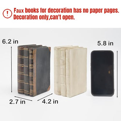 Decorative Books Coffee Table Books Decor - Resin Retro Classical Fake Decorative Books Set of 3 for Living Room, Office, Mantle Shelves Decor 4.2 * 2.7 * 6.2 Inch Guichifun | Resin Retro Classical Fake Books, Living Room Office Mantle Shelves Decor 4.2 *