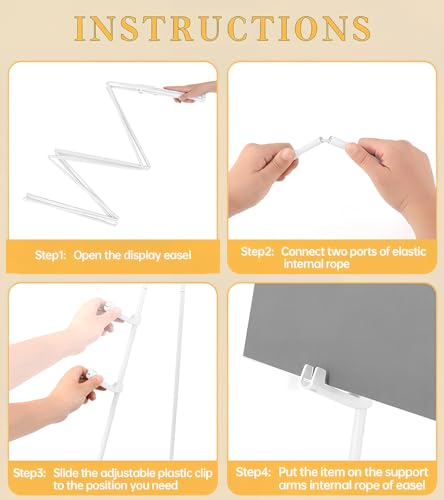 Display Easel Stand for Sign, Lightweight Tripod with Bag, Portable Adjustable Artist Easels for Outdoor Painting Posters/Canvas/Wedding, 1PC White