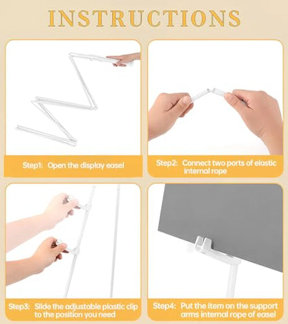 Display Easel Stand for Sign, Lightweight Tripod with Bag, Portable Adjustable Artist Easels for Outdoor Painting Posters/Canvas/Wedding, 1PC White