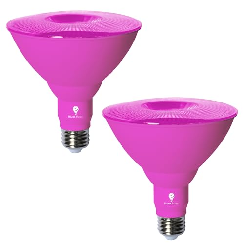 Bluex Bulbs 2 Pack LED Par38 Flood Pink Light Bulb - 18W (120Watt Equivalent) - Dimmable - E26 Base LED Lights, Party Decoration, Porch, Home Lighting, Holiday Lighting, Pink Flood Lights Bulbs - color: Pink, size: 2 Pack