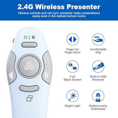 QUI Presenter Clicker Bundle | BK600 Slim-Shaped USB A Purple & BQ100 Remote-Shaped USB A Blue