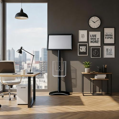 Blulu 11 x 17 Inch Decorative Advertising Sign Displays Stand with 8.5 x 11 Inch Brochure Holder, Floor Standing Pedestal Poster Sign Stand Black for Posters, Advertisements, Menus, Flyers