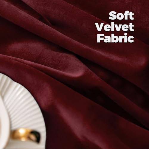 BGment Velvet Living Room Curtains 84 Inches Long, 2 Panels, Burgundy Red | Black Out, Super Soft, Energy Saving, Thermal Insulated, Noise Reduce, Panels for Bedroom, Back Tab Rod Pocket, 42 x 84 Inch - color: Red, size: 42"W x 84"L (Pack of 2)