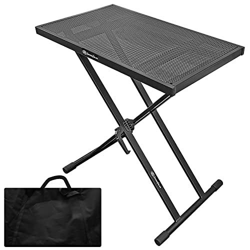 AxcessAbles Light Weight Portable DJ Table Stand with Gig Bag | X Style Keyboard Stand, Tabletop DJ Desk with Travel case | DJ Table Stand Laptop, Controller | Midi Keyboard Stand & Synth Stand
