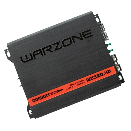 Warzone Series Car Amplifiers - True RMS Power Class D Amps, 1/2/4 Ohm Stable, Multi-Channel and Monoblock Options, Remote Sub Control (320W / 4 Channels) - size: 320 watt 4 Channels