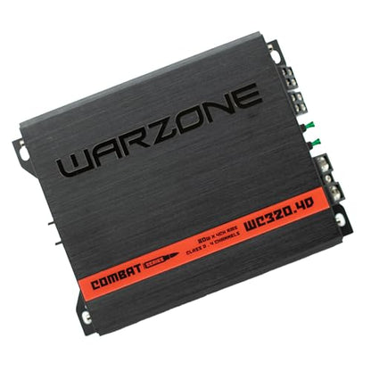 Warzone Series Car Amplifiers - True RMS Power Class D Amps, 1/2/4 Ohm Stable, Multi-Channel and Monoblock Options, Remote Sub Control (320W / 4 Channels) - size: 320 watt 4 Channels