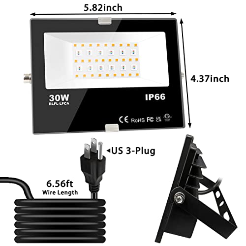 Led Flood Light Outdoor 30W, 300W Equivalent, Color Changing RGB Lights - size: Pack of 2