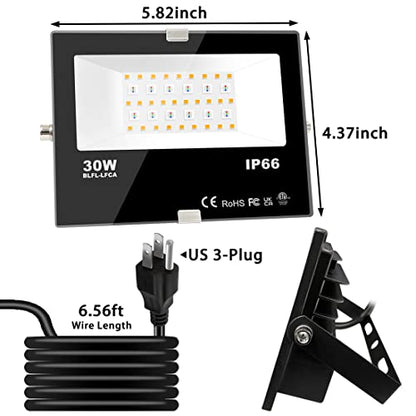Led Flood Light Outdoor 30W, 300W Equivalent, Color Changing RGB Lights - size: Pack of 2