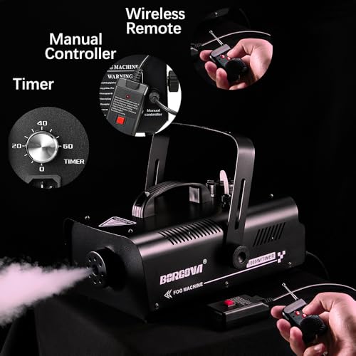 1000W Fog Machine with Timer 1L Tank Wireless Smoke Maker | 5000 CFM Output, 9-16ft Fog Range, Overheat Protection, Perfect for Halloween Parties Concerts Photography Clubs - color: BF-01/1000W