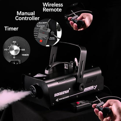 1000W Fog Machine with Timer 1L Tank Wireless Smoke Maker | 5000 CFM Output, 9-16ft Fog Range, Overheat Protection, Perfect for Halloween Parties Concerts Photography Clubs - color: BF-01/1000W