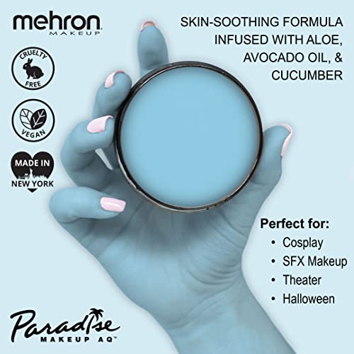 Mehron Makeup Paradise AQ - LIGHT BLUE, Water-Activated Face & Body Paint - color: Light Blue, size: 1.4 Ounce