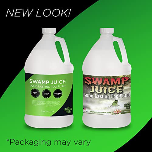 Froggy's Fog Swamp Juice and Freezin Fog Bundle, Ridiculously Long-Lasting Fog Fluid and Low-Lying Fog Fluid for Professional and Home Haunters, Theatrical Effects, and DJs, 2 Gallons
