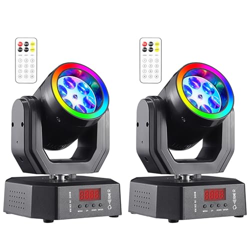 2Pack Mini Moving Head Lights for Dj Lighting Led Bee Eye Spot Projector Stage Light for Party