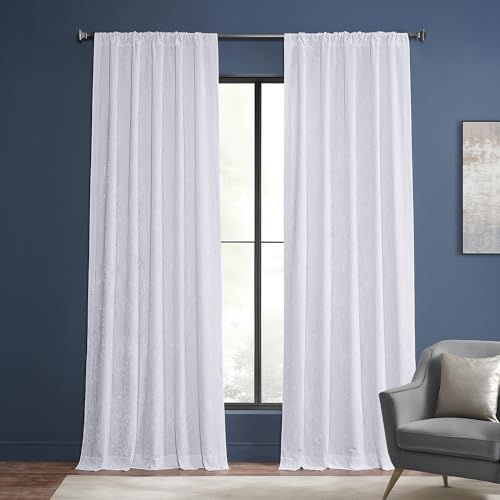 HPD Half Price Drapes Lush Crush Velvet Curtains - Room Darkening Curtain 120 Inches Long for Bedroom & Living Room, Luxury Look, Rod Pocket Design, (1 Panel), 50W x 120L, Pearl White - color: Pearl White, size: 50"W x 120"L (Pack of 1)
