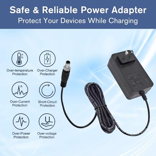 12V Power Adapter for Mackie ProFX10v3 ProFX6v3 Mixer | Compatible with Mackie ProFXv3 ProFXv3+ Series Analog Mixers Charger Power Cord, Wall Plug Charger with Screw Lock