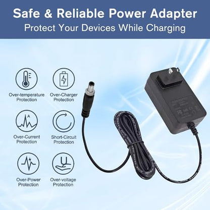 12V Power Adapter for Mackie ProFX10v3 ProFX6v3 Mixer | Compatible with Mackie ProFXv3 ProFXv3+ Series Analog Mixers Charger Power Cord, Wall Plug Charger with Screw Lock