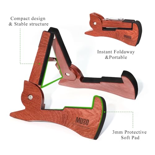 Guitar Stand, Acoustic Guitar Stand with Padded Foam, Classical Electric Guitar Stand,Folding Bass Guitar Display Stand Travel Guitar Stand, Compatible with Mandolin, Bass, Banjo, Ukulele,Rabbit-Shape Patented (Rosewood) - color: Rosewood