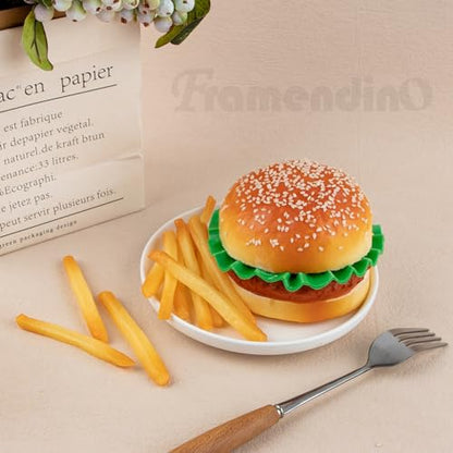 Framendino, 13 Pack Artificial Hamburger Fake French Fries Faux Burger Realistic Food Model Lifelike Props for Display Photography