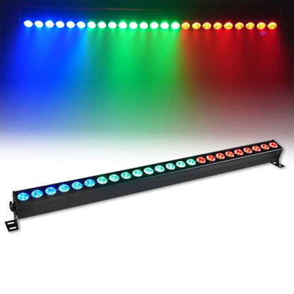 24 LED Stage Lights Bar 120W Professional Wall Wash Lights RGBW 4in1 DMX Light 10/34 CH 8-Zone Linear Fixture with 63 Auto Modes, Strobe & Sound Active for Party Club Disco Events Wedding Church - style: 4-in-1 LED