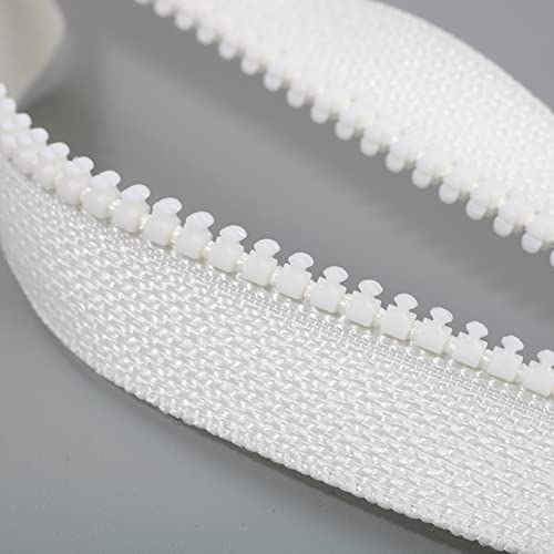 4 Pcs 24 Inch #5 Separating Jacket Zippers Plastic Molded Zippers Raincoat Coat Zippers Tailor DIY Sewing Tools for Clothes Garment Bags White