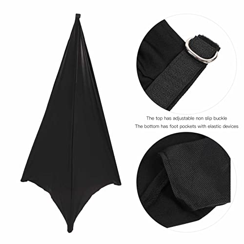 Speaker Stand Stretch Cover Tripod Stand Skirt Skrim 360 Degree Cover for Speaker Lighting Black