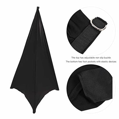 Speaker Stand Stretch Cover Tripod Stand Skirt Skrim 360 Degree Cover for Speaker Lighting Black