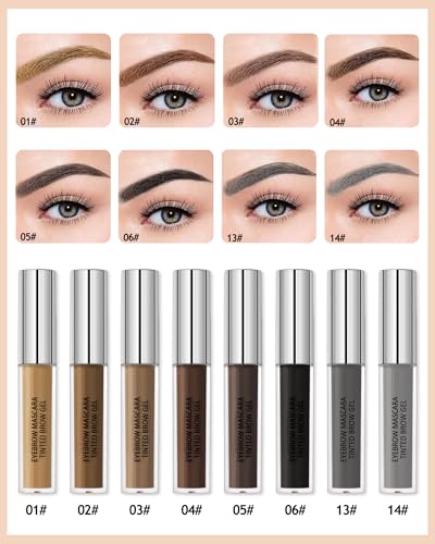 Tinted Eyebrow Gel Kit, Dark Brown Waterproof Eye Brow Tinting for Women | Long Lasting Eyebrow Filler Cream, Fill & Sculpt Full Brows, Cover White Hairs, Thanksgiving, Christmas, Eye Makeup - color: 04# Dark Brown