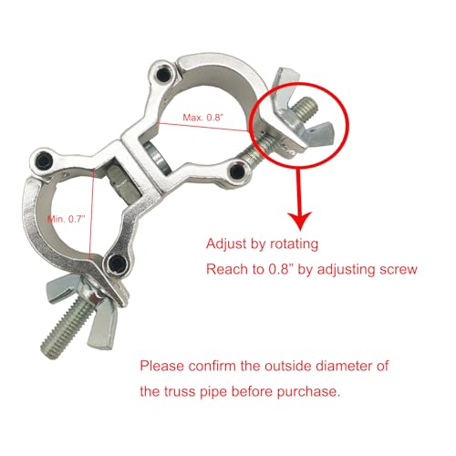 Mini Dual Swivel Coupler Truss Clamp for 0.7-0.8 Inch 18-20mm Tubing 2pcs