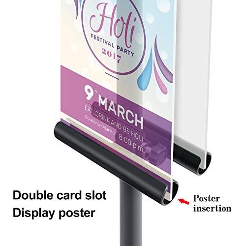 AKTOP Heavy Duty Tripod Banner Stand, Adjustable Poster Stand for Display | Double-Sided Floor Sign Holder Fits Banners Up to 79.9 in, Wind-Resistant Metal Alloy, Adjustable Height, For Stores & Events