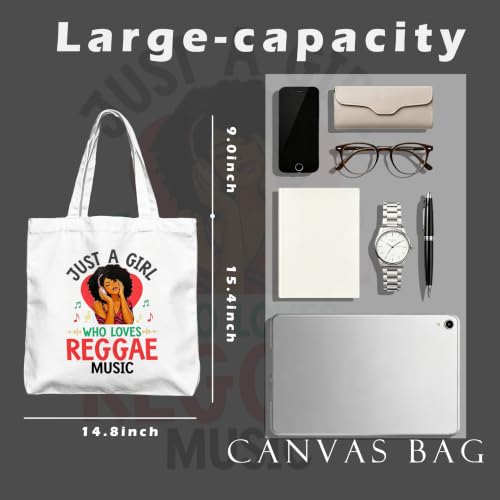 Aesthetic Music Floral Tote Bag for Women, Reusable Canvas Bag with Musical & Botanical Design, Daily Use Gift - color: White-music-014
