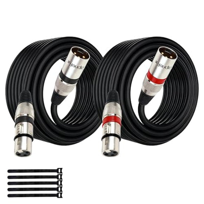 Balanced XLR Cable, 50ft 2 Packs, 3 Pin Male to Female Microphone Cable, XLR to XLR Mic Cable for Speaker or PA System, PVC Jacket - size: 50 Feet, style: 2 pack