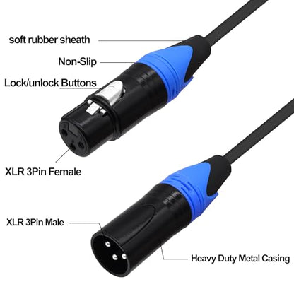 XLR Splitter Audio Y Cable Male to Dual Female Adapter 0.5M | XLR Balanced Microphone Audio Splitter Cord for Mixer Amplifier Camera - style: 1 male to 2 female