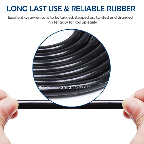 HBU 20 Feet Pack of 1 Speakon to 1/4" Cable - 1pc 20 Ft. Speak-On Male to 6.35mm TS Male Wire for Speaker, Loudspeaker, Audio Amplifier, Mixer - Heavy Duty Shielded Core with Twist Lock
