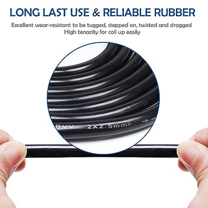 HBU 20 Feet Pack of 1 Speakon to 1/4" Cable - 1pc 20 Ft. Speak-On Male to 6.35mm TS Male Wire for Speaker, Loudspeaker, Audio Amplifier, Mixer - Heavy Duty Shielded Core with Twist Lock