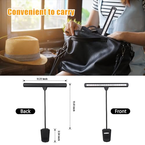 Clip On Music Stand Light,18LED Rechargeable Piano Light, Orchestra Light 3 Colors & 2 Levels Brightness Settings,Perfect for Piano, Keyboard,Orchestra,DJ,Craft and Reading