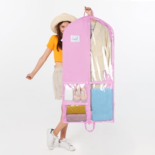 Zilink Clear Dance Costume Garment Bag Dance Bags for Teenagers 50 in, Pink - color: Pink, size: 50"-1Pack