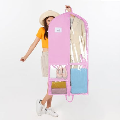 Zilink Clear Dance Costume Garment Bag Dance Bags for Teenagers 50 in, Pink - color: Pink, size: 50"-1Pack