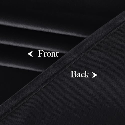 NICETOWN Black Out Velvet Curtains 98 inch Long - Room Darkening Rod Pocket Drapes, Super Soft Luxury Window Treatments for Bedroom and Living Room, 52" Wide Each Panel, 2 Panels - color: Black Series - Black, size: 52"W x 98"L (Pack of 2)