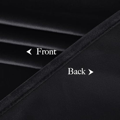NICETOWN Black Out Velvet Curtains 98 inch Long - Room Darkening Rod Pocket Drapes, Super Soft Luxury Window Treatments for Bedroom and Living Room, 52" Wide Each Panel, 2 Panels - color: Black Series - Black, size: 52"W x 98"L (Pack of 2)