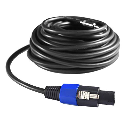 2Pcs 50ft Speakon to 1/4" TS Cable 12AWG Twist Lock Pro Audio Speaker Cord - size: 50Feet-2Pack
