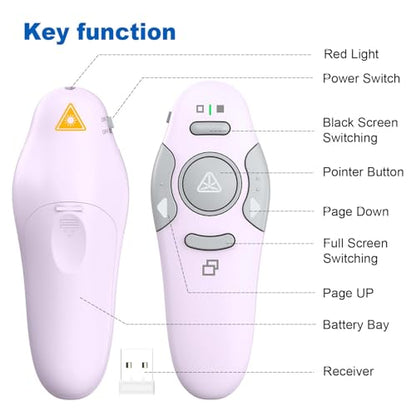 QUI Presenter Clicker USB A&C Bundle | Pen-Shaped Pink & Remote-Shaped Purple