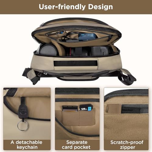 TAAOKA Camera Sling Bag,Waterproof Camera Case with Tripod Holder,Lightweight DSLR/SLR/Mirrorless Camera Bags Crossbody for photographers-Coffee - color: Coffee