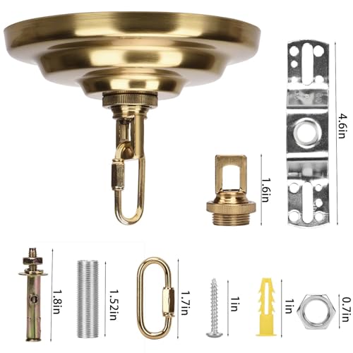KC&KST 5" Ceiling Light Cover Plate Canopy Kit - 2-Pack, Heavy Duty, Bronze Cover for Chandelier/Pendant/Swag Light, Includes Loop, Cross Bar and Mounting Screws (Bronze-2PC) - color: Bronze-2PC