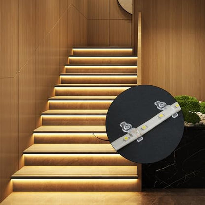 100 Pack Strip Light Mounting Brackets,Fixing Clips,One-Side Fixing,100 Screws Included (For 8mm Wide Waterproof Strip Lights) - style: For 8mm Wide Waterproof Strip Lights