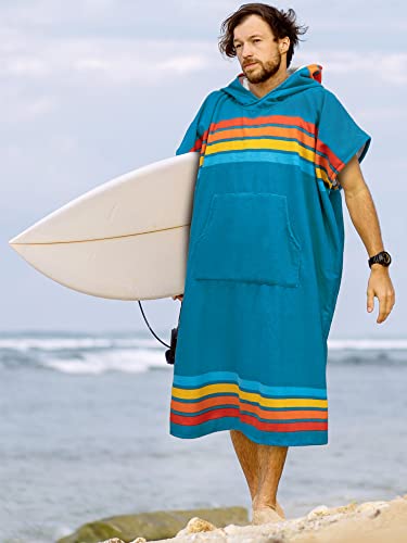 SUN CUBE Surf Poncho Changing Robe with Hood, Wetsuit Changing Hooded Towel | Thick Quick Dry Microfiber, Wetsuit Changing Towel, Surfing Beach Swim Outdoor Sports Cover Up, Adult Wearable Poncho - color: Sunset Blue